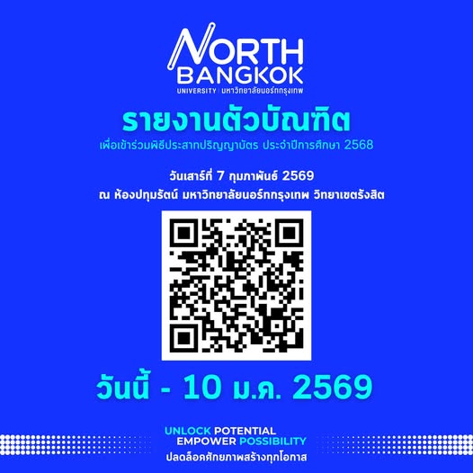 รายงานตัวบัณฑิต เพื่อเข้าร่วมพิธีประสาทปริญญาบัตร ประจำปีการศึกษา 2568